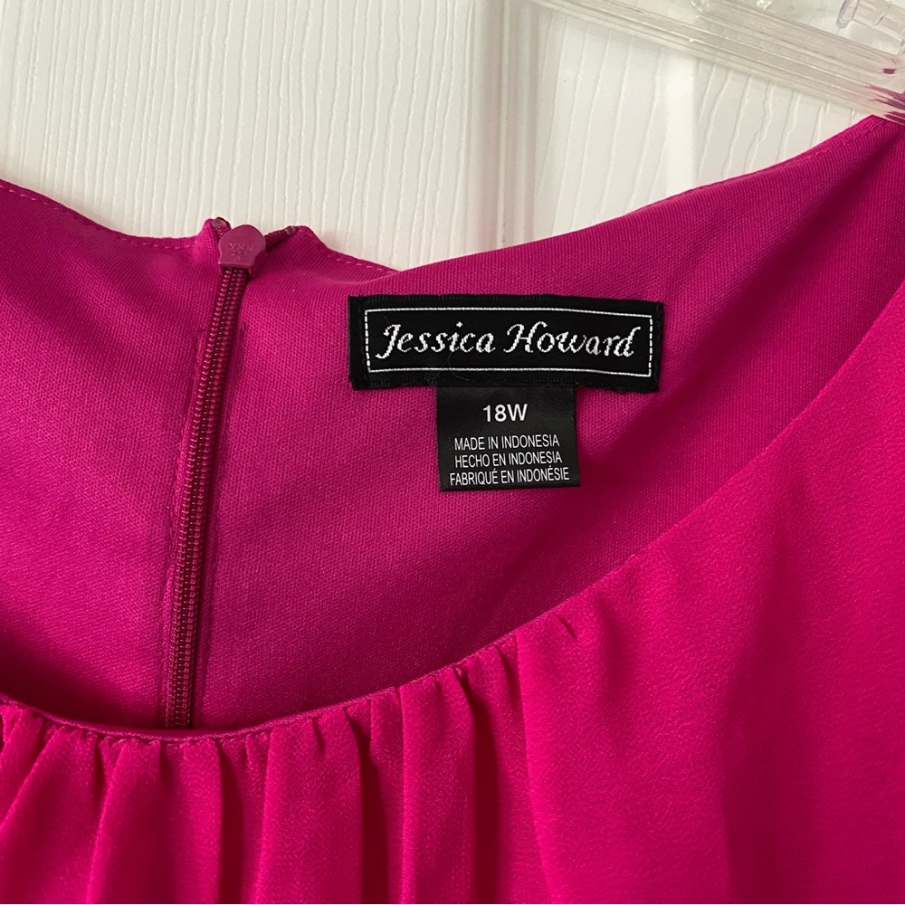 Jessica Howard Pink Ruffled Wrap Midi Dress - Picture 4 of 8